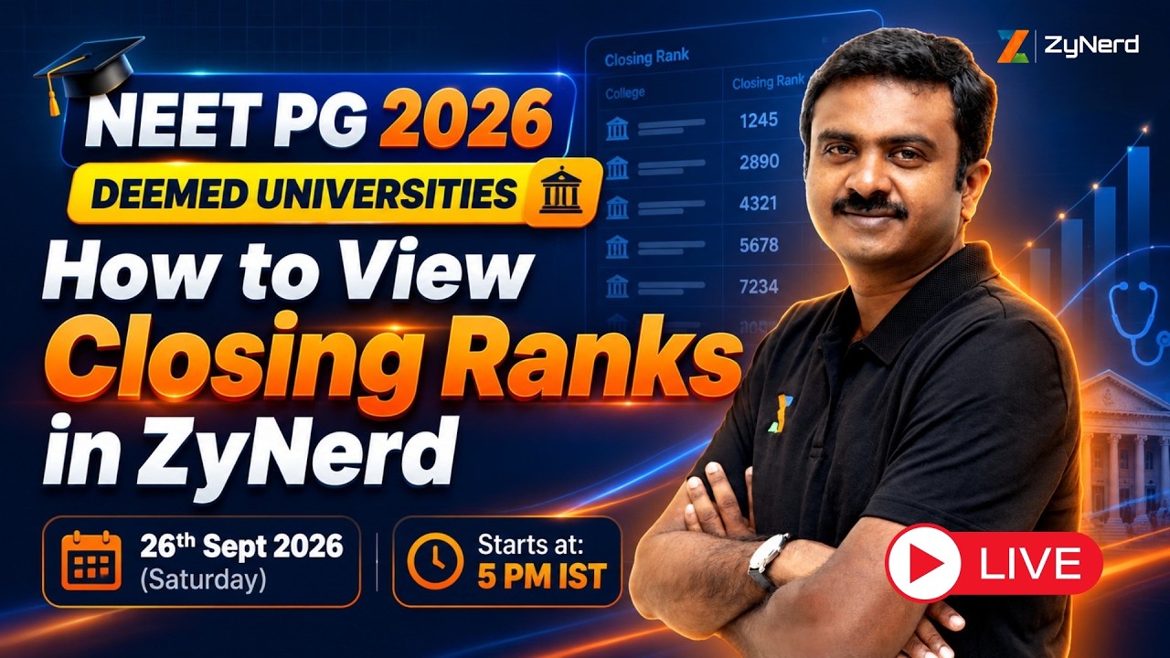 Deemed Universities | How to View Closing Ranks in ZyNerd | NEET PG 2026 | Live