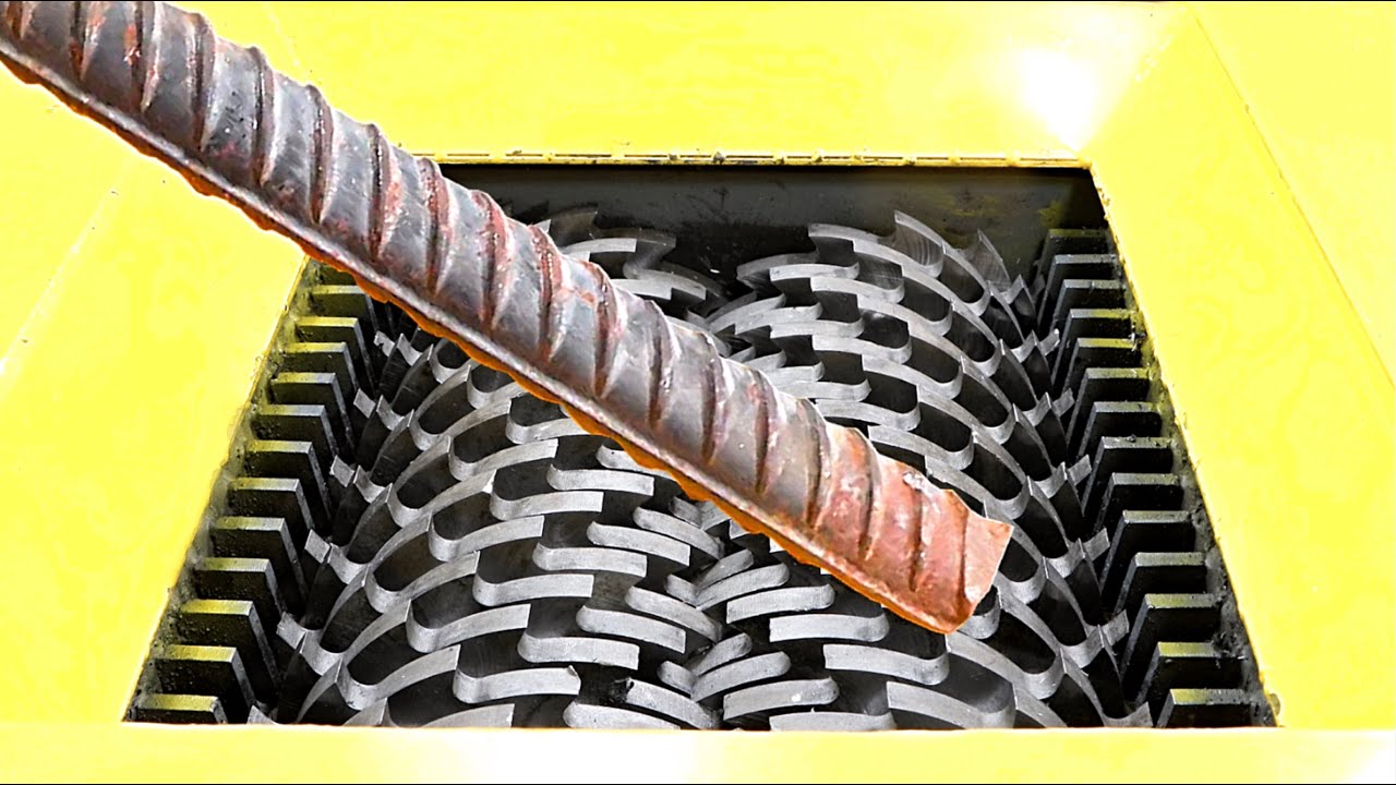 Large steel bar VS  Shredder ！ Who will win ？You can never guess the result ！release the pressure！