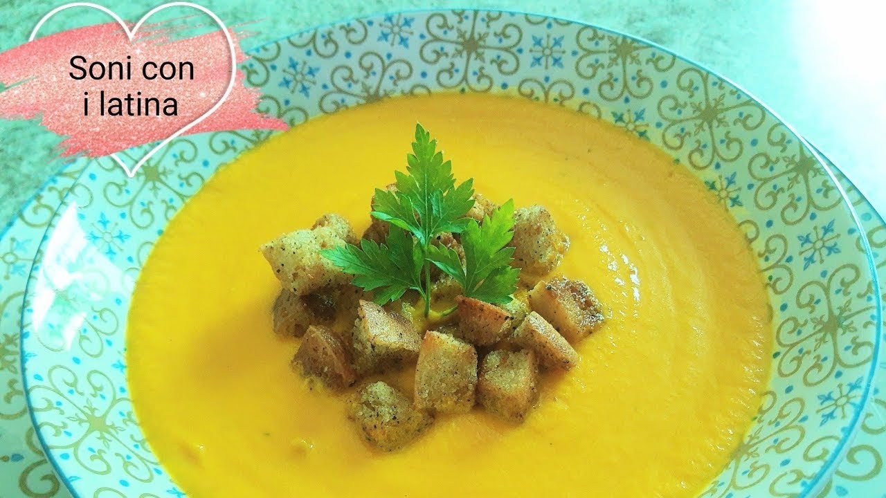 Crema de zanahoria con un toque de jengibre 🥕  | Receta sin harina | Croutones caseros 🍞