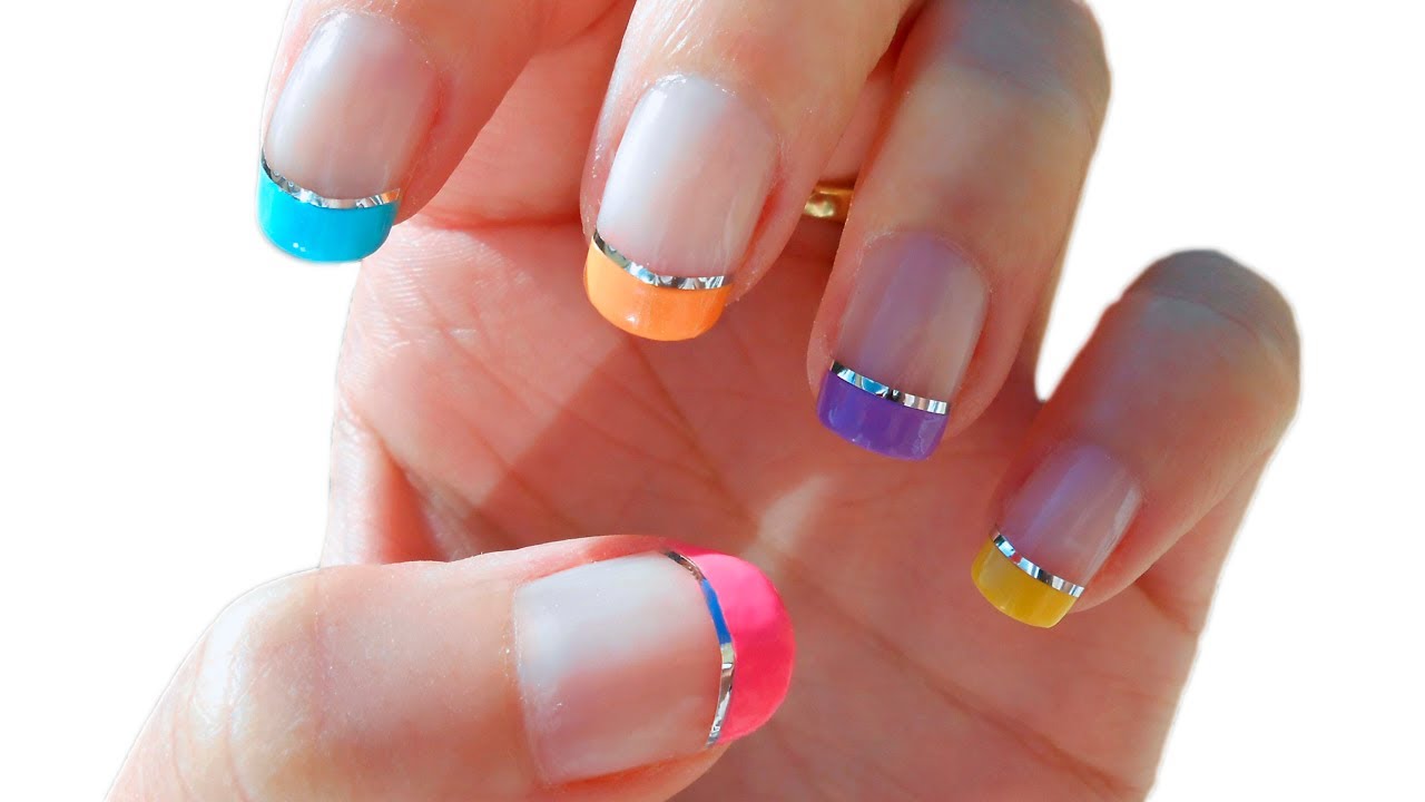 Manicura Francesa de Colores con Nail Tape | CristiNails