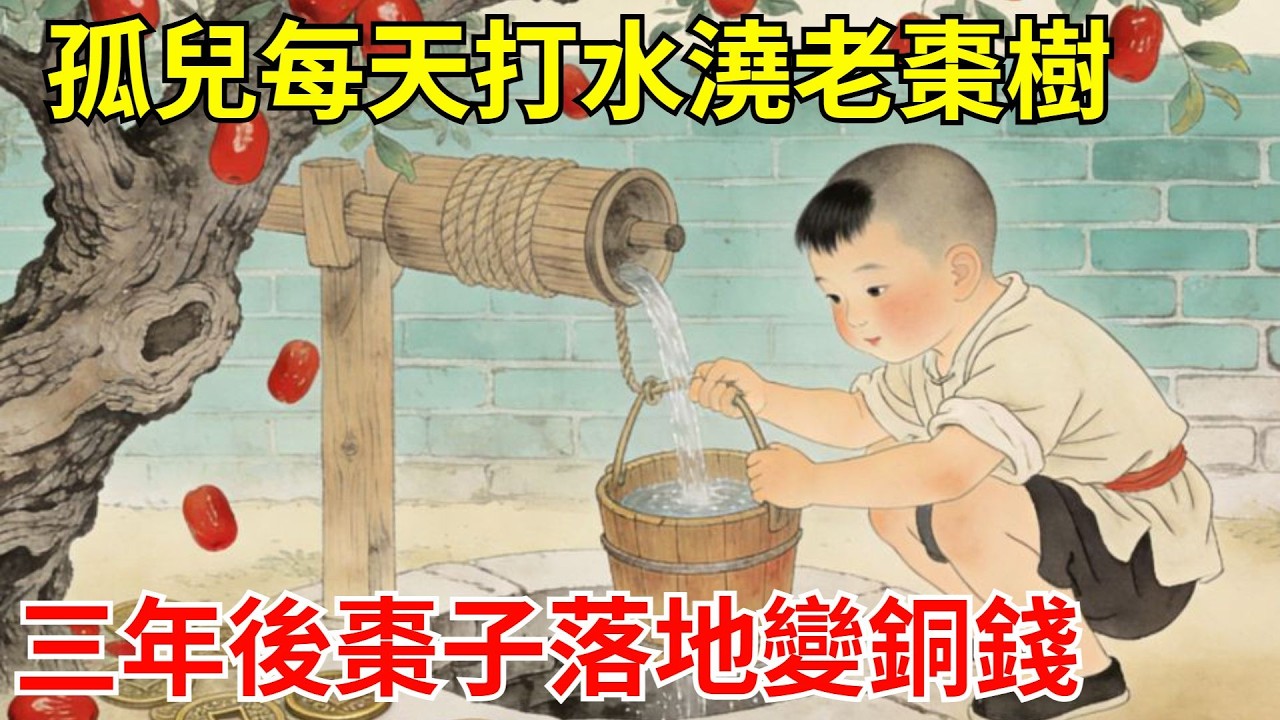 孤兒被族長罰看枯井，他每天打水澆井邊老棗樹。三年後棗子落地變銅錢，樹洞飛出七彩雀！風水師震驚：這樹吸了龍脈氣，你是天選守寶人！ #故事頻道#聽書#民間故事#說書#善有善報#爽文