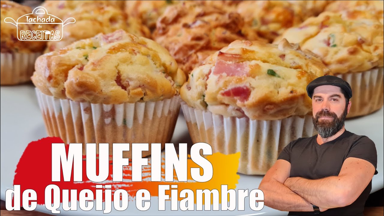 Muffins de queijo e fiambre