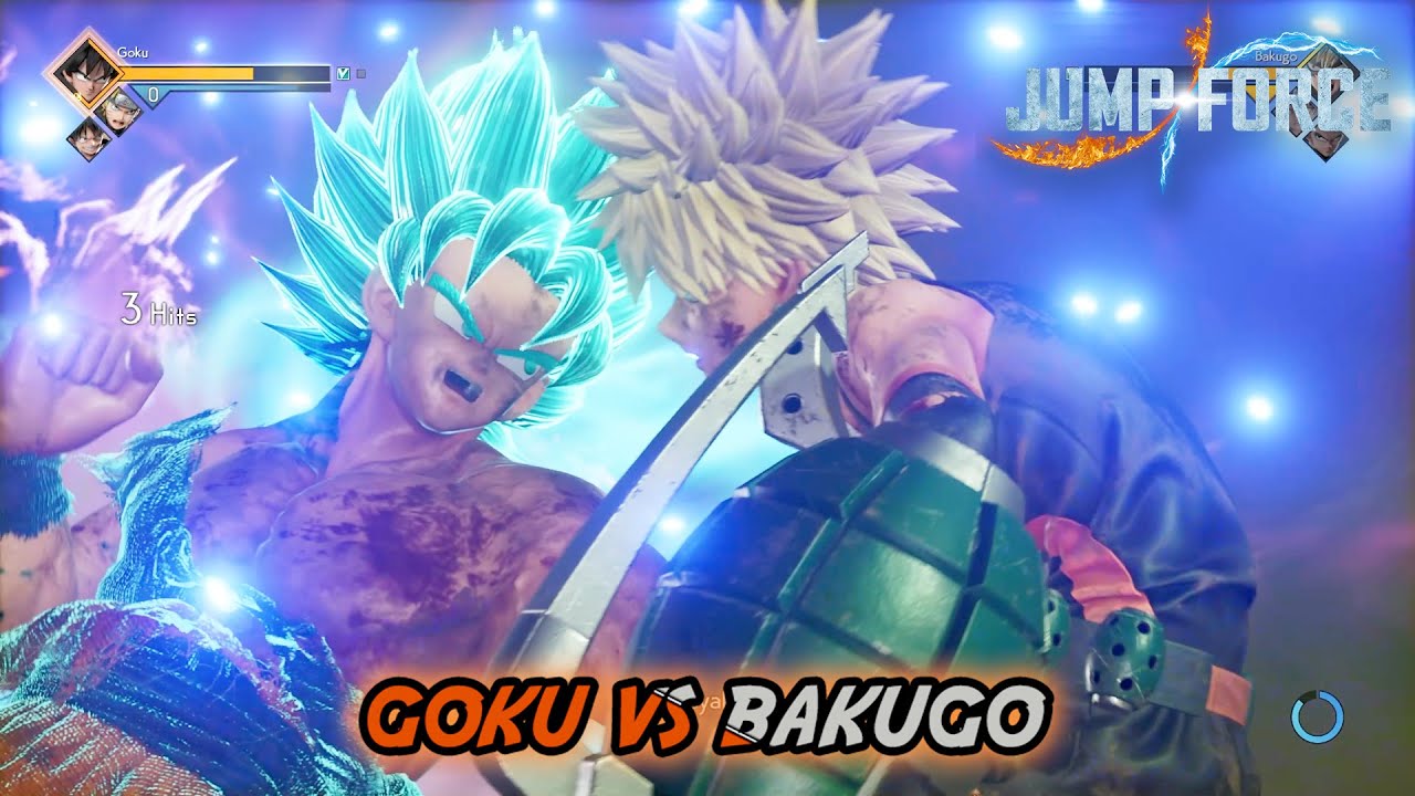 Goku SSB vs Bakugo (Naruto, Luffy - Killua, Vegeta) - Jump Force