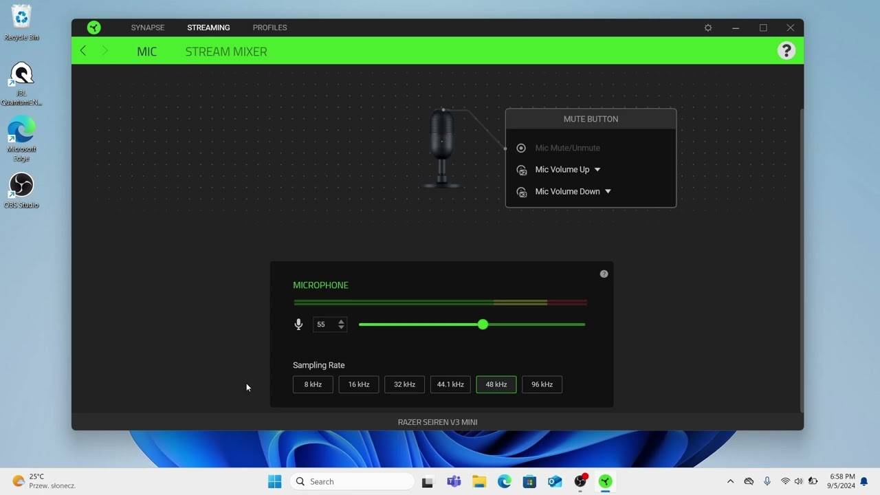 How to Change Sampling Rate, Change Sound Quality on Razer Seiren V3 Mini
