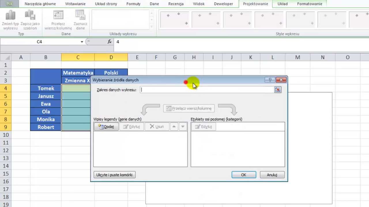 Excel - Wykres punktowy z opisami (etykietami) punkt&oacute;w - widzowie #12