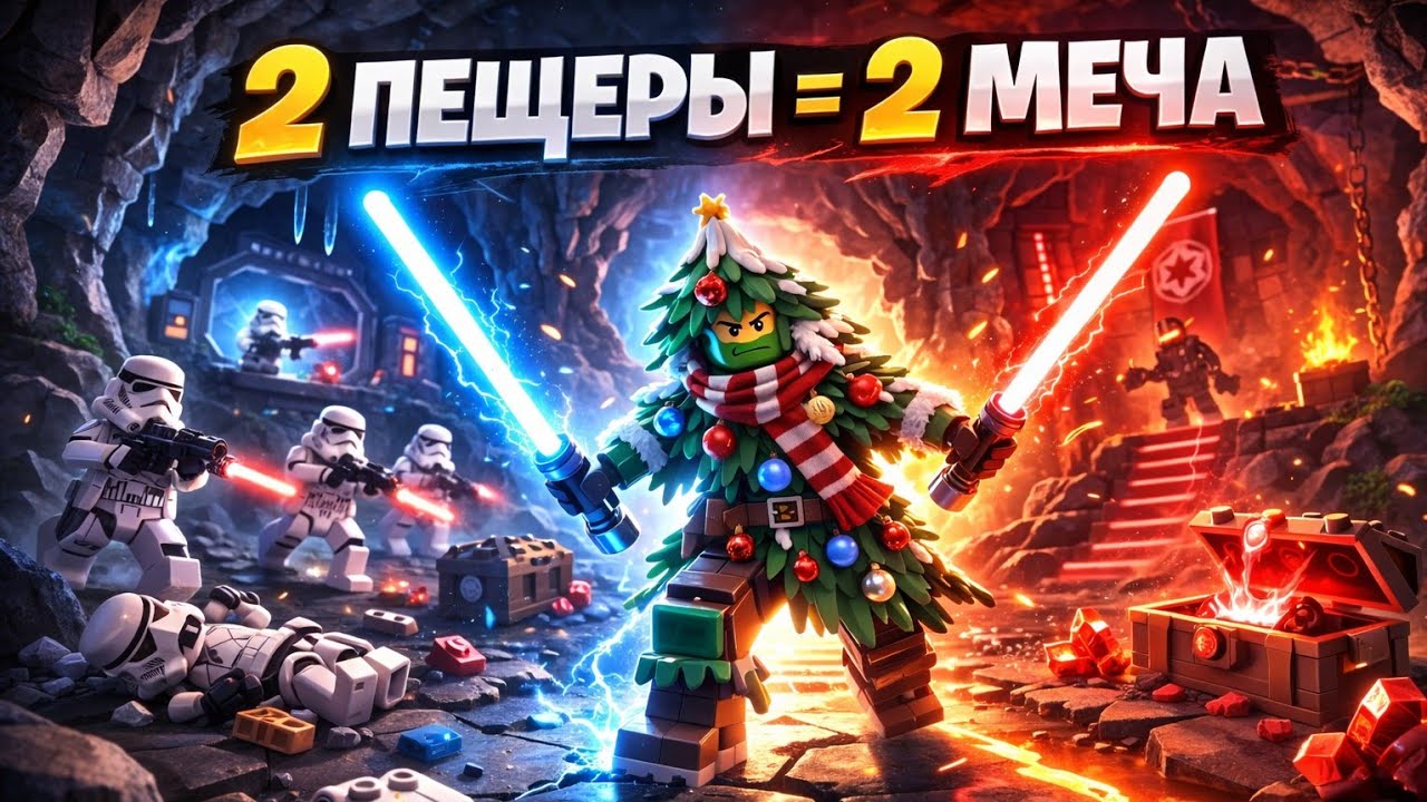Я зачистил 2 пещеры со штурмовиками и выбил ДВА световых меча в LEGO Fortnite!!!