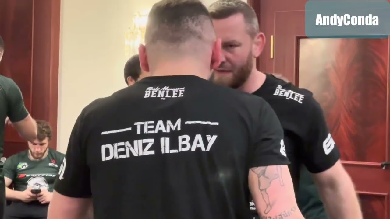 Deniz Ilbay with team backstage at NFC