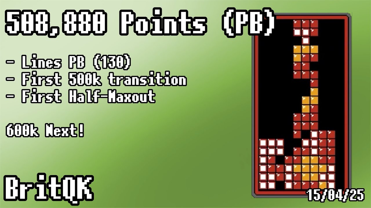 508,880 Points in NES Tetris (Former PB)