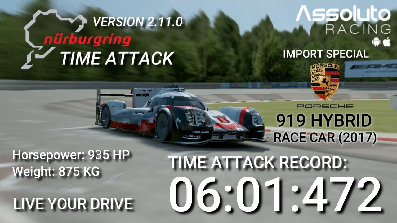 Assoluto Racing 2.11.0 | Nürburgring Time Attack [6:01:472] Porsche 919 Hybrid LMP1 '17 (Gameplay)