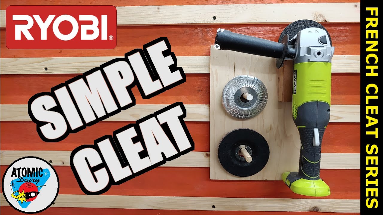 Simple French Cleat Grinder Mount  - Ryobi Grinder Storage