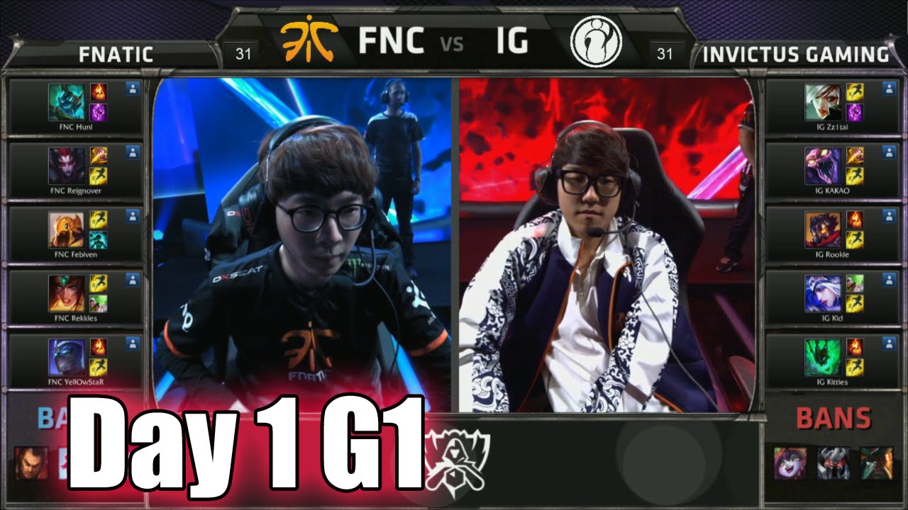 Fnatic vs Invictus Gaming | Day 1 Game 1 Group B LoL S5 World Championship 2015 | FNC vs IG D1G1