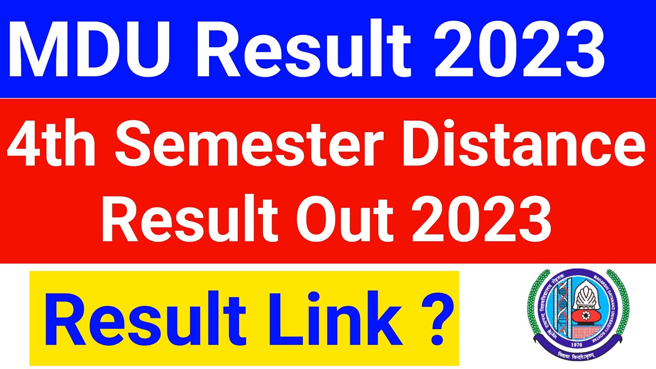 Mdu Distance 4th Semester Result Out 2023 | Mdu DDE 4th Semester Result 2023 | Mdu DDE MSC Result