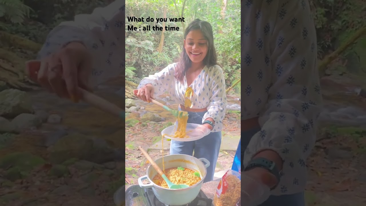 Eating food then my mood #noodles #weekend #mood #trip #travel  #picnic #forest #cooking #friends