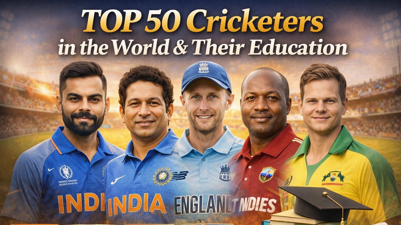 Top 50 Indian & World Cricketers Education Details