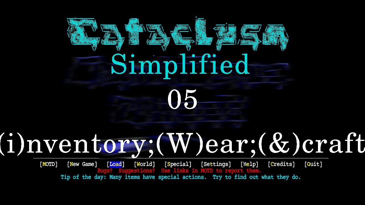 Обучающее видео по Cataclysm, (&)крафт, (О)ружие и (и)инвентарь