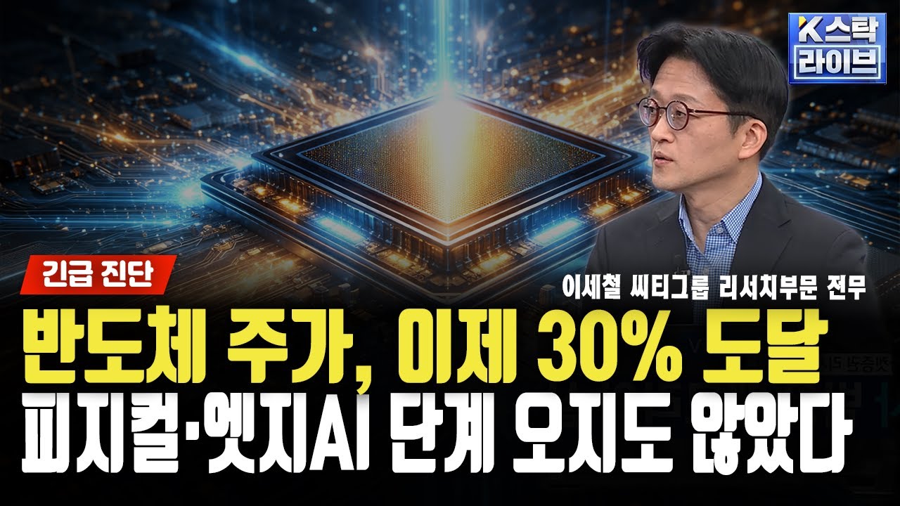 반도체 주가, 이제 30% 도달! 피지컬·엣지AI 단계 오지도 않았다ㅣ이세철 씨티그룹 리서치부문 전무ㅣ#반도체 #삼성전자 #SK하이닉스