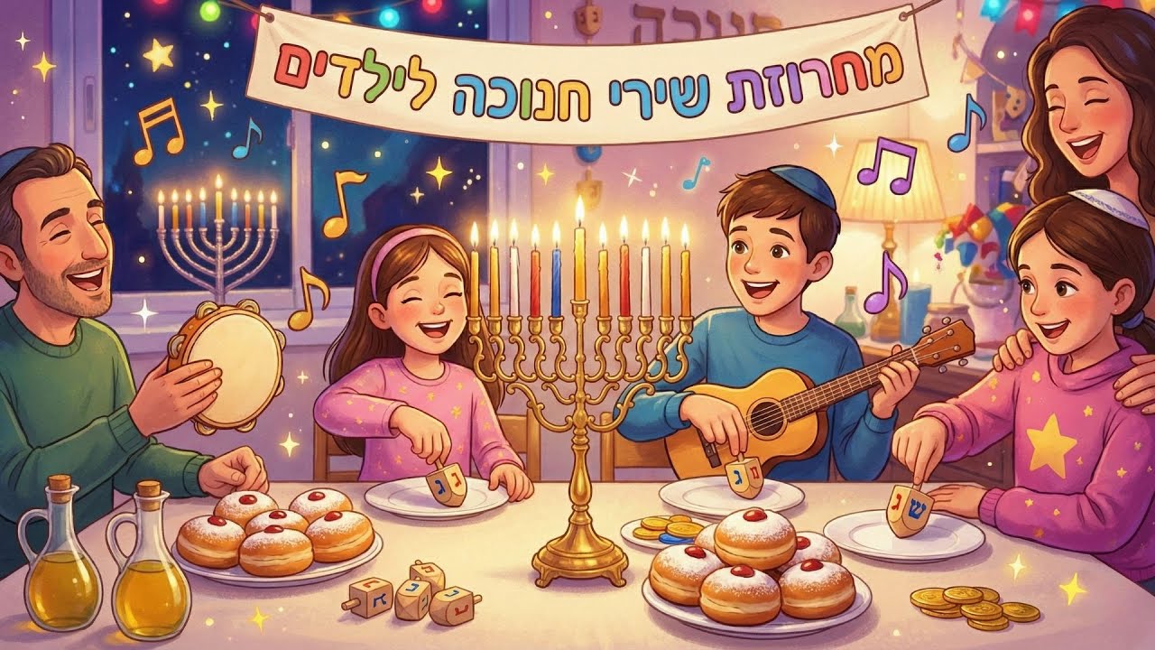 מחרוזת חנוכה – כל שירי החג האהובים בגרסה מצוירת אחת 🎬🕯️