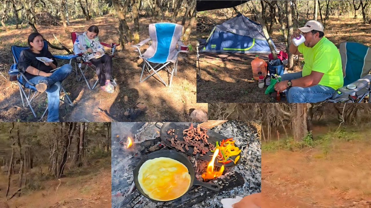 Cocinando al Aire Libre: El Desayuno más sabroso 😋 Café ☕️ Huevo y Tocino 🤤