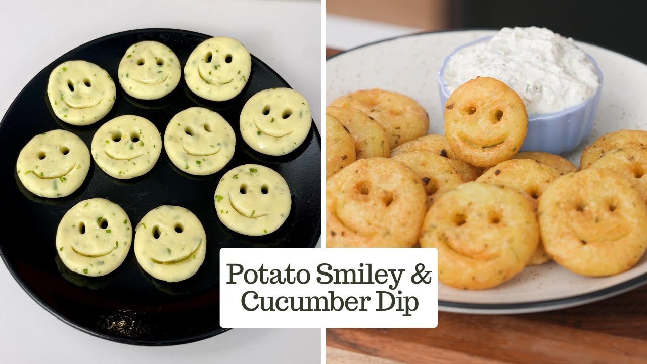 Potato Smiley | Crispy Fried Potatoes | Cucumber Curd Dip | McCain Emoji Fries | Snack | Kunal Kapur