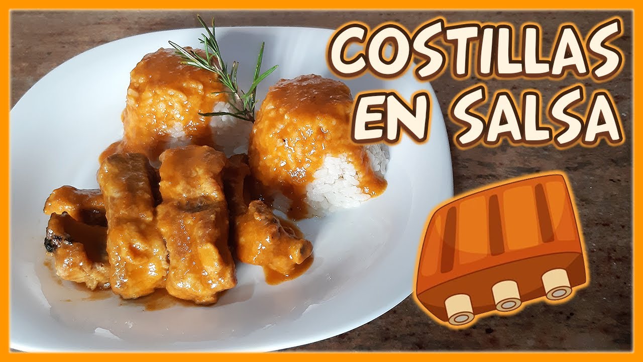 Costillas muy TIERNAS con SALSA y Guarnición