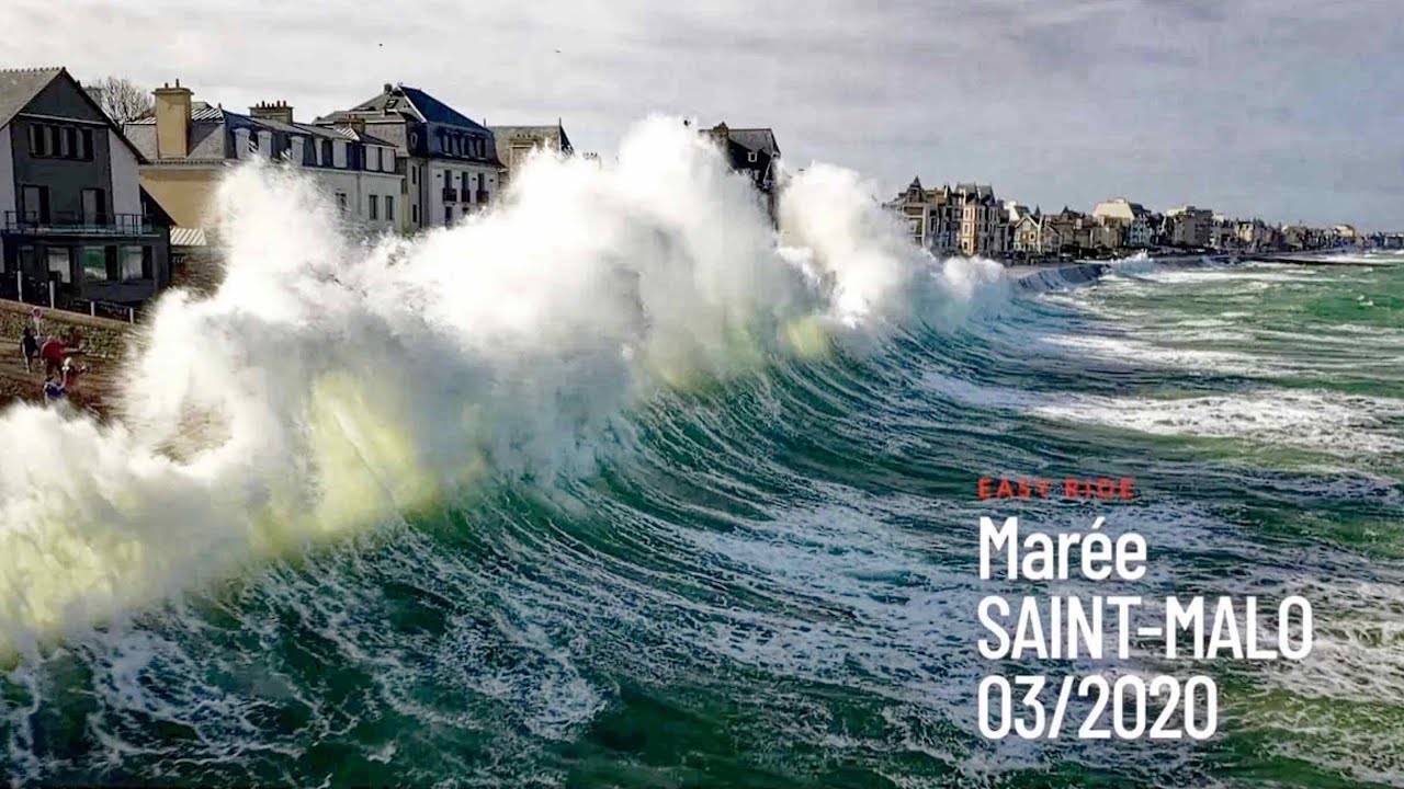 Marée 117 Mars 2020 filmée en drone - Saint-Malo - Bretagne - France