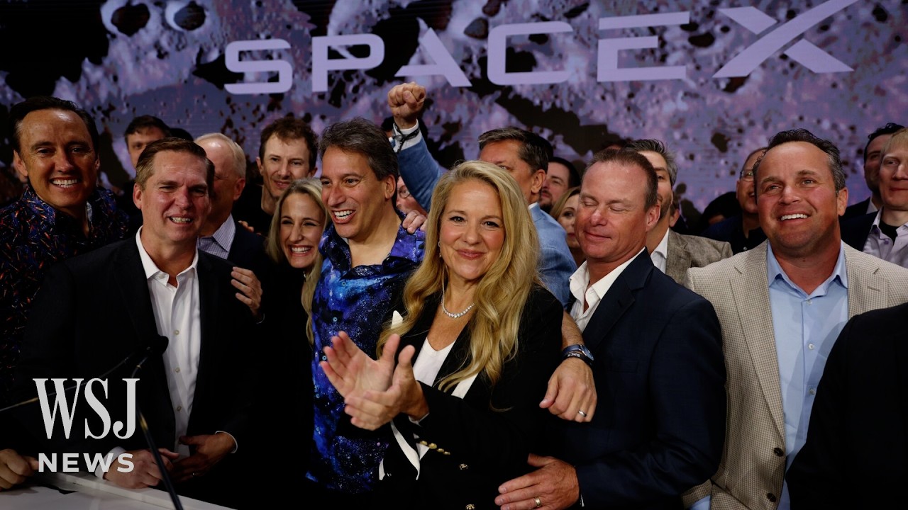 Watch: SpaceX Leaders Ring Bell at Nasdaq | WSJ News