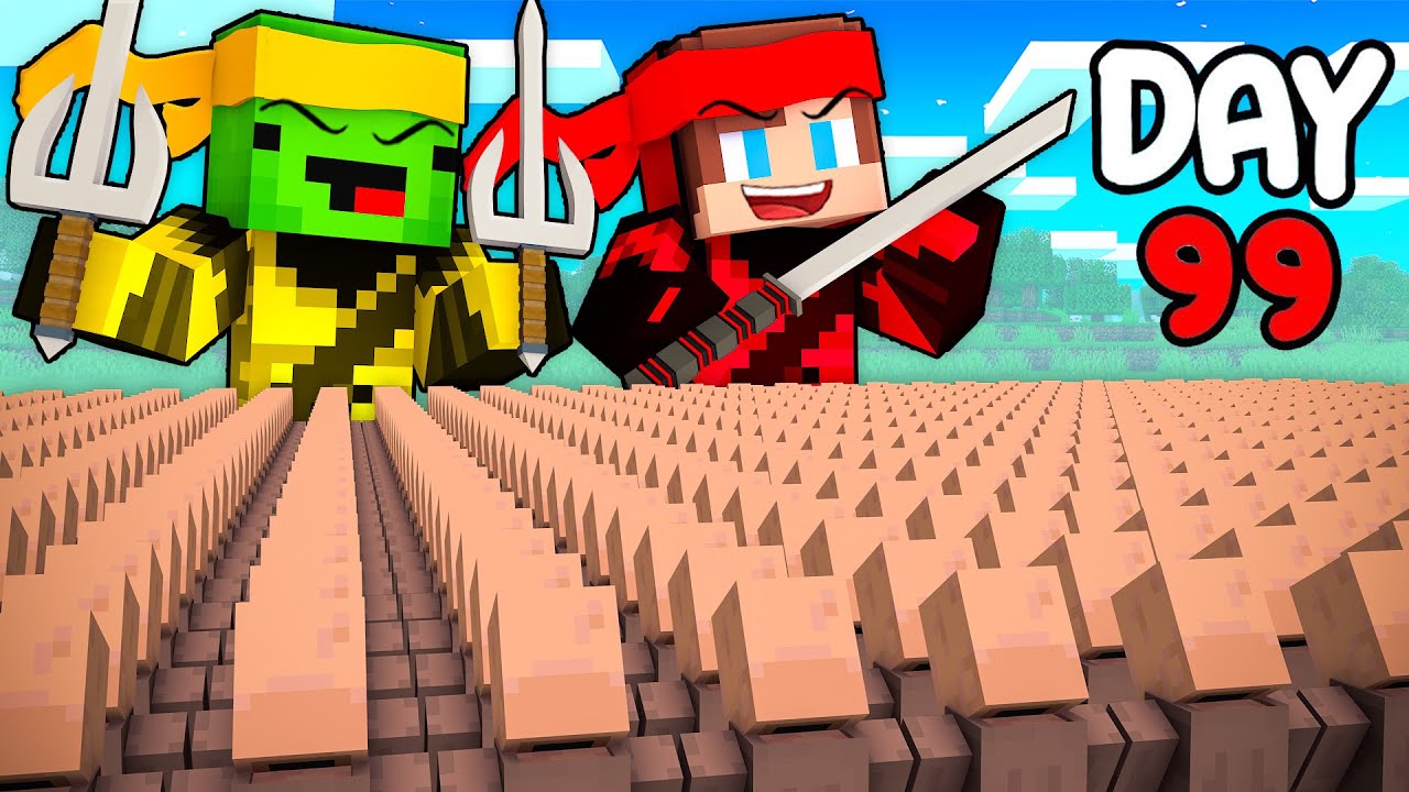 Mikey and JJ Survived 100 Days as NINJAS in Minecraft (Maizen)