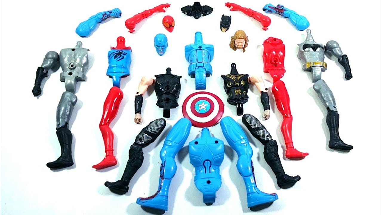 AVENGERS SUPERHERO TOYS CAPTAIN AMERICA VS CAPTAIN THOR VS SPIDER-MAN GODHI VS BATMAN...