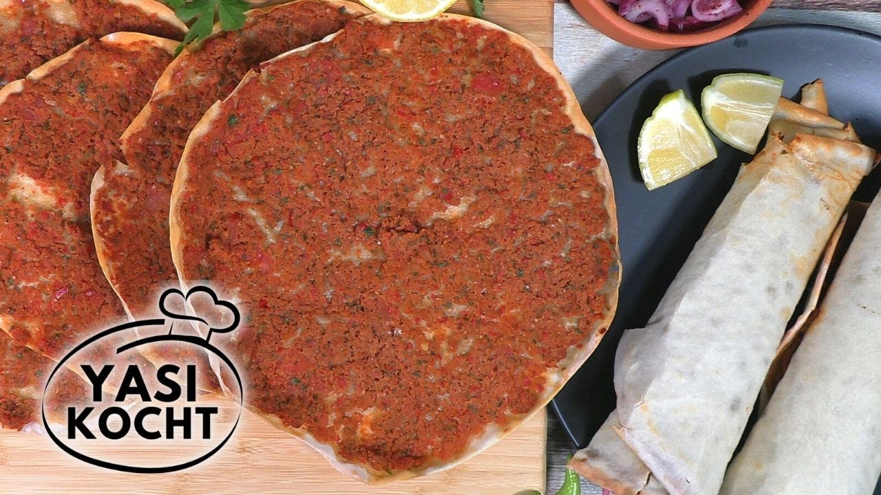 Lahmacun, türkische Pizza | Rezept Teig ohne Hefe | zum selber machen | türkische Küche | Folge 100