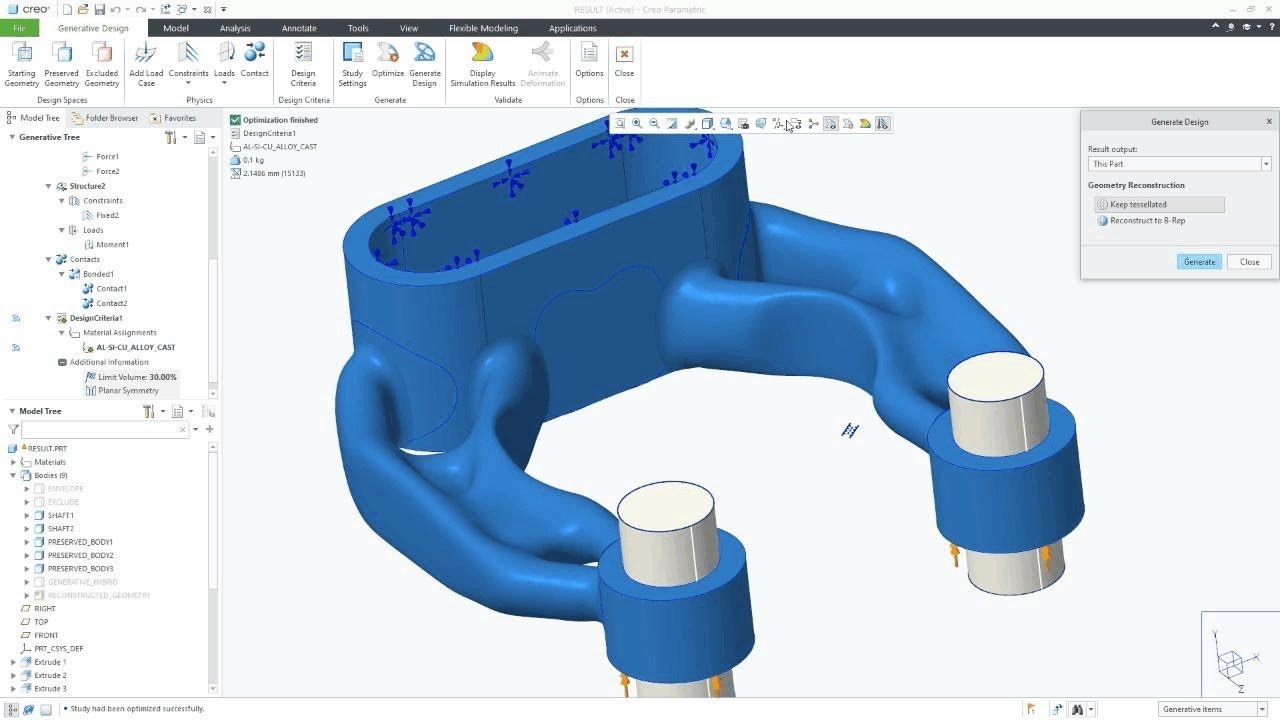 Creo Generative Topology Optimization Extension