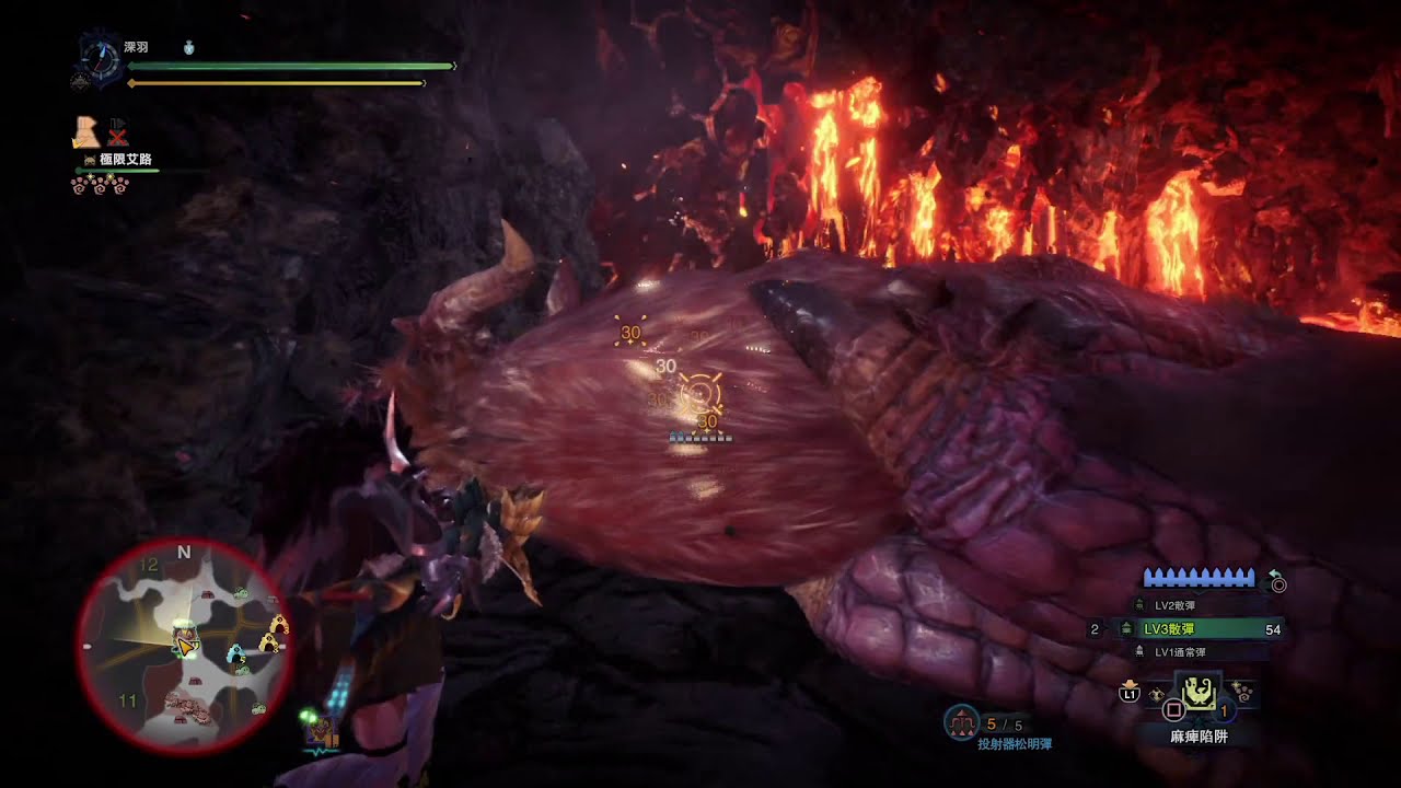 魔物獵人世界冰原(MHWI)歷戰炎王龍7分23秒散彈輕鬆刷(雷狼重弩Solo)