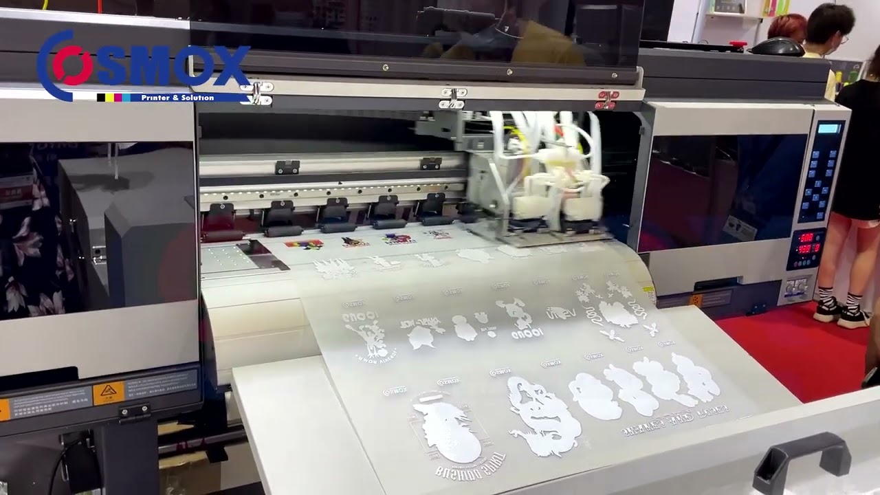 2022 EXPO Cosmox 4heads DTF printer printing video