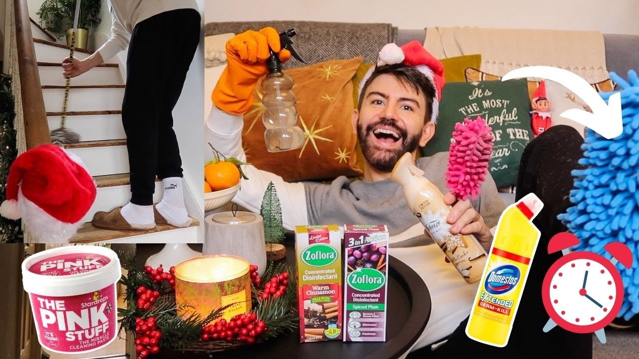 CLEAN WITH ME FOR CHRISTMAS! QUICK FESTIVE SPEED CLEAN OF THE ENTIRE HOUSE | MR CARRINGTON 2020