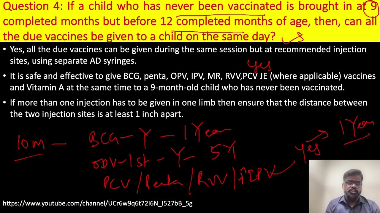 FAQ on National Immunization Schedule  : by Dr. Rama Shankar PSM Made Easy
