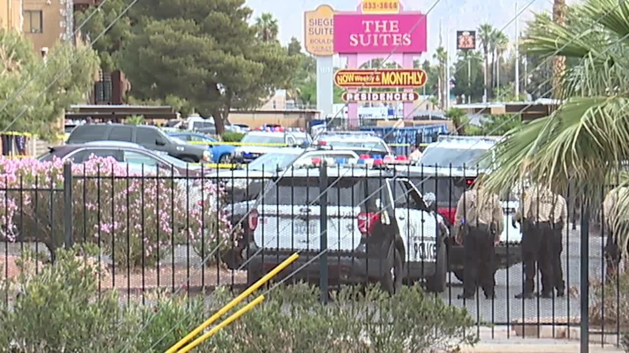 Police working barricade off Boulder Highway