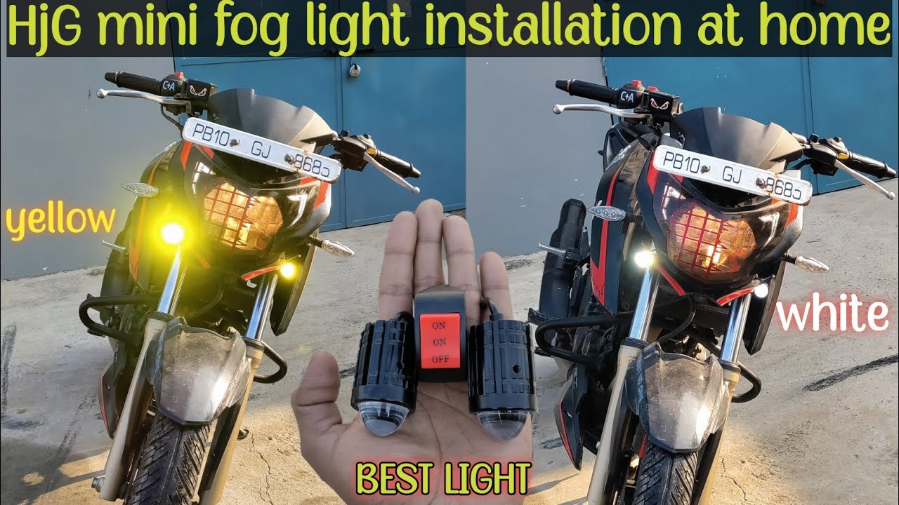 Hjg Mini Drive Fog lights Installation | For All Bikes | Best Fog Light | Apache 4v | #hjgfoglight