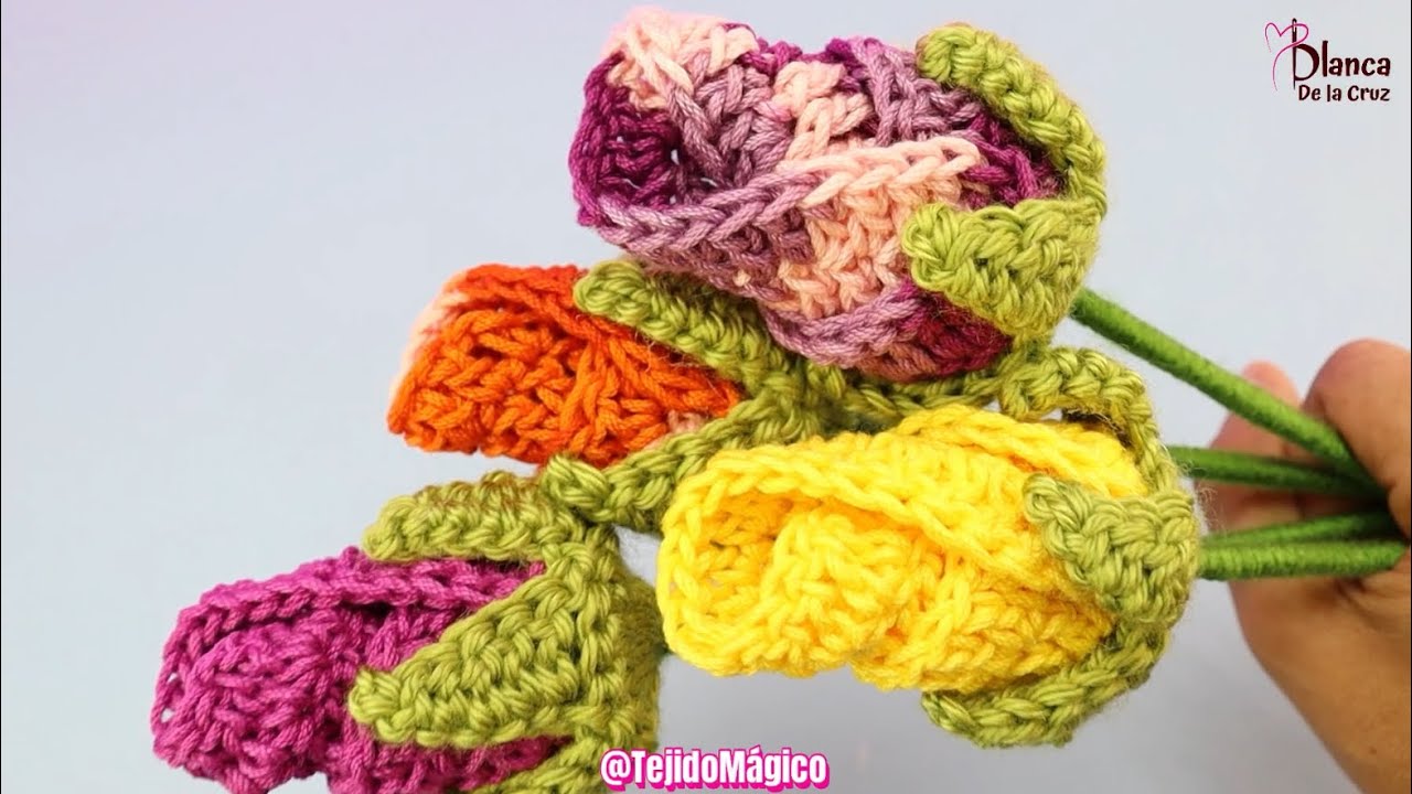 ¡Teje Capullos de Rosa a Crochet FÁCIL y RÁPIDO! 🌹✨ Paso a Paso💐