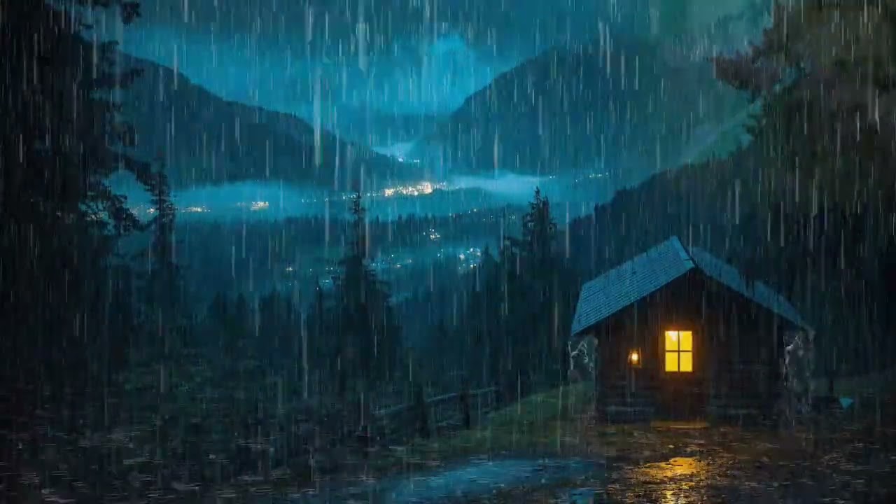 Heavy Rain on Window for Sleeping | Relaxing Rain ASMR Ambience and Thunder Sounds