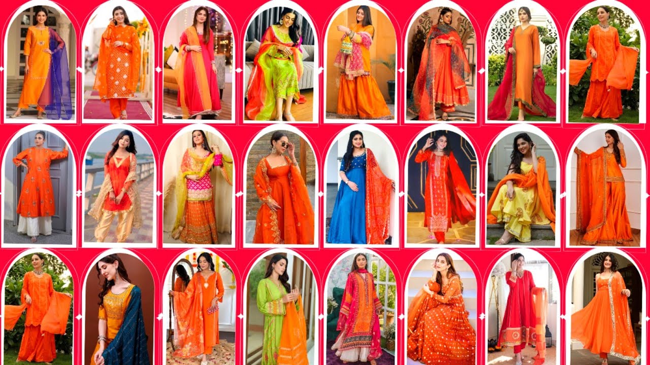 New Orange Color Suit Design | 🧡 Orange Color Suit Combination Dupatta | Orange Color Suit मैचिंग