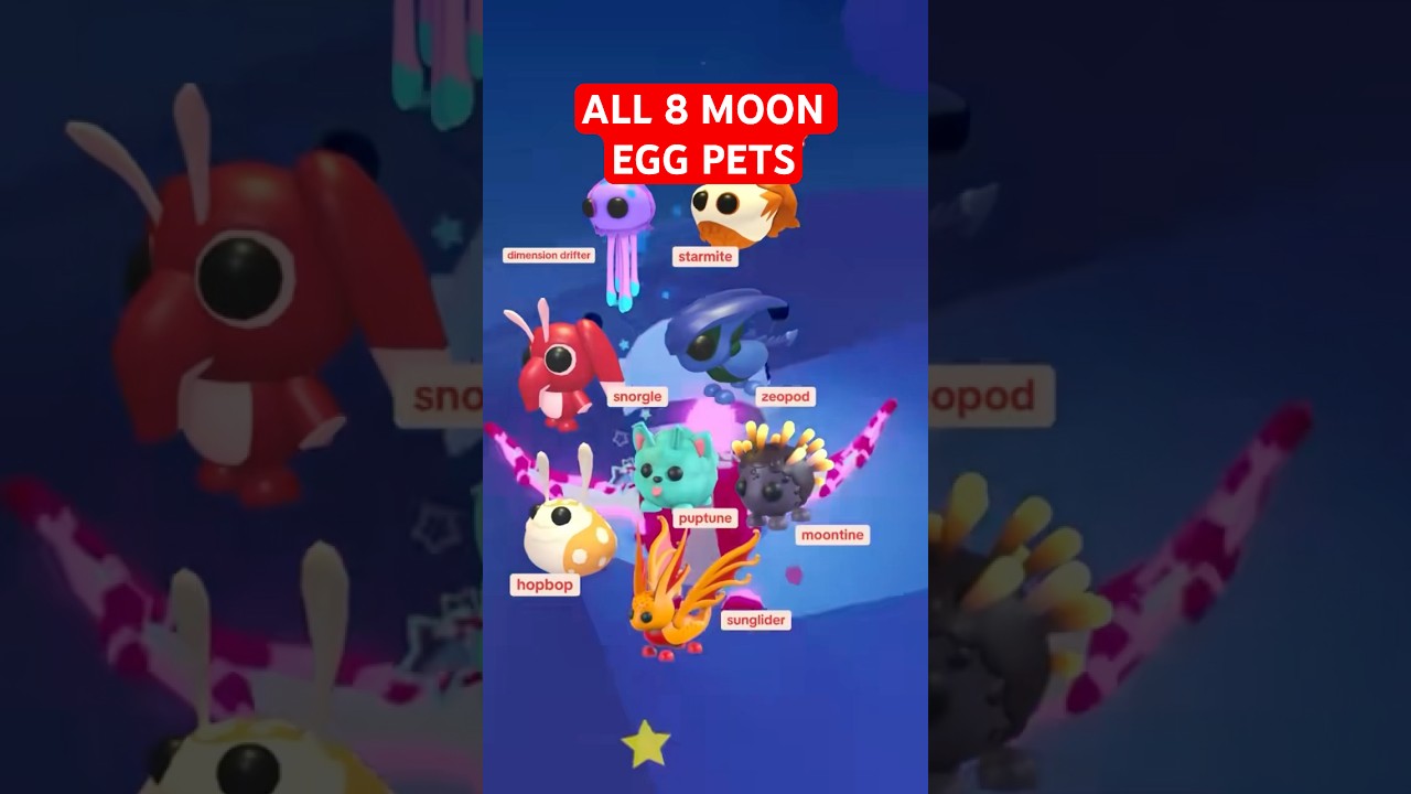 ALL 8 NEW PETS from the Moon Egg! 🌒✨🚀 ADOPT ME! #adoptme #roblox #adoptmepets