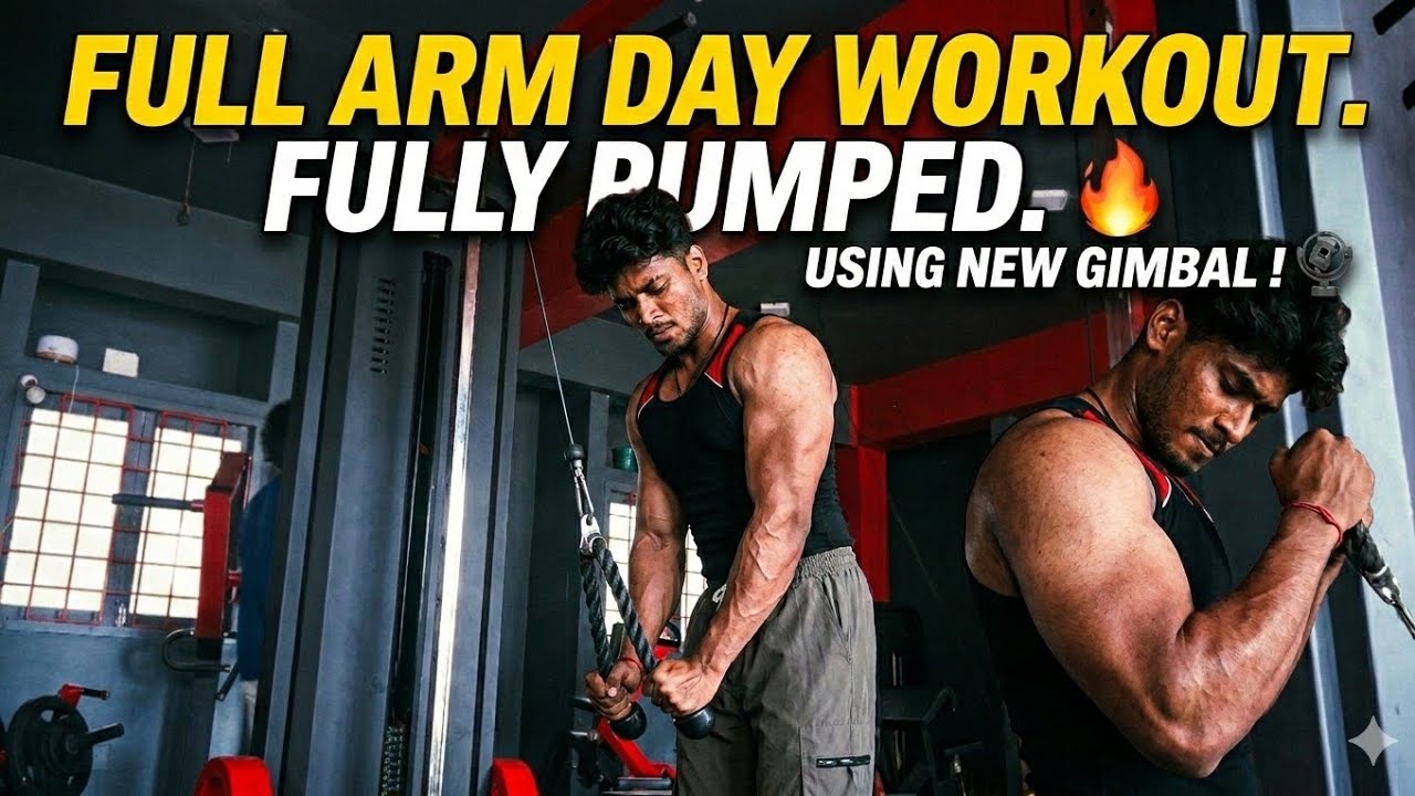 Arms day full workout video. Using AI as a camera man. #gymlife #armsworkout 
