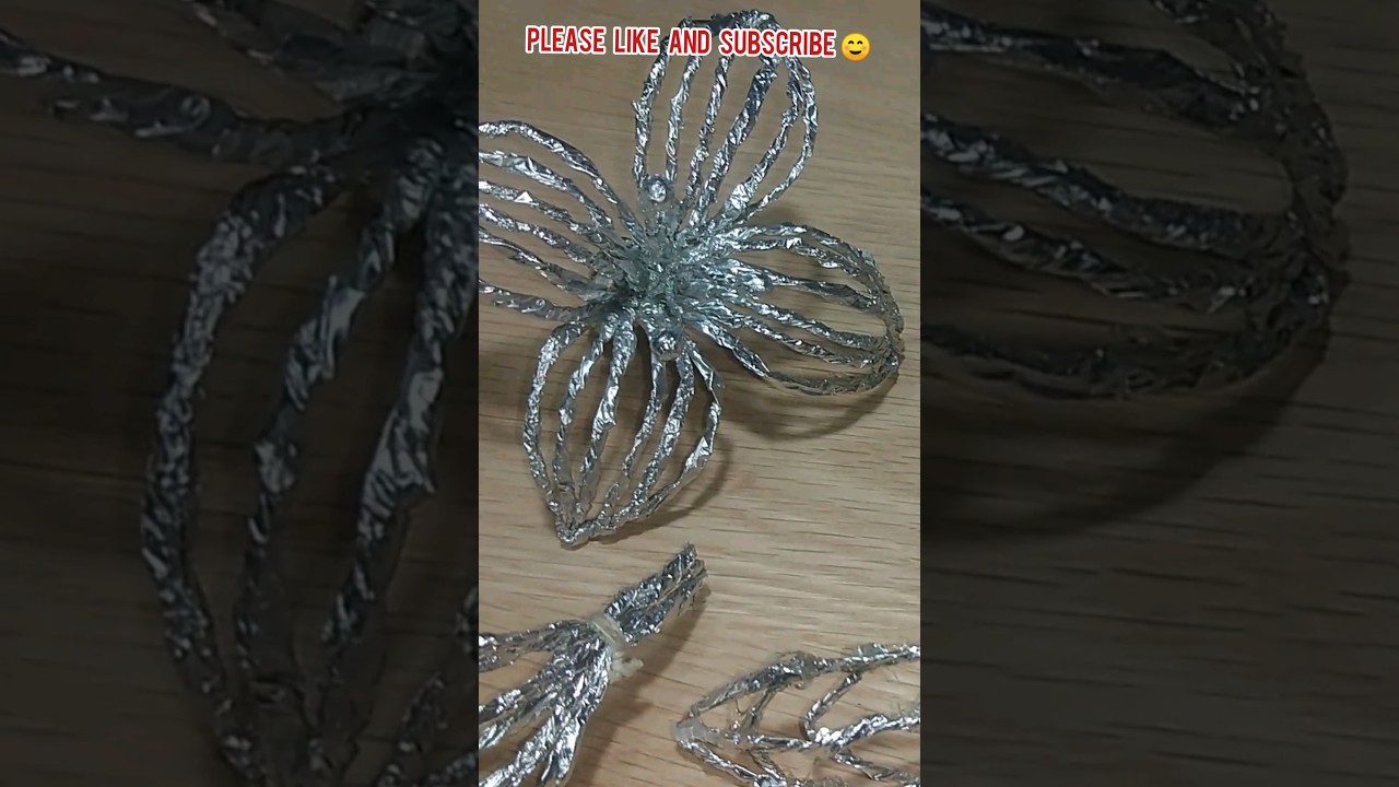 Amazing Aluminum Foil Craft Home Decoration /Making flowers from aluminum for home decor #shorts