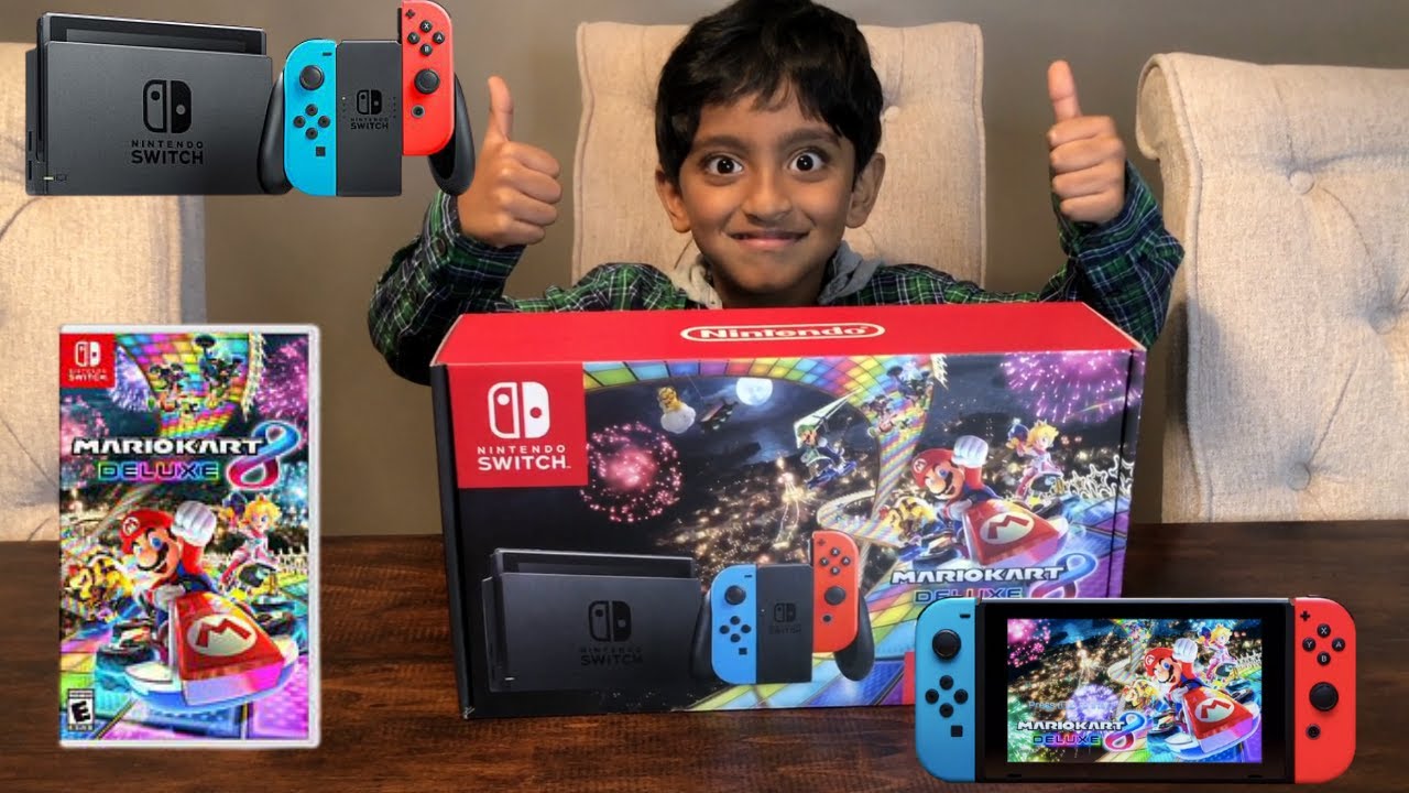 2020 NINTENDO SWITCH UNBOXING & SET UP | Mario kart 8 Deluxe Bundle
