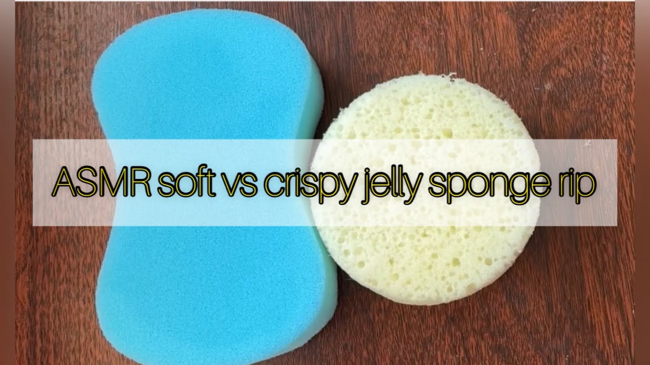ASMR Jelly Sponge Week | soft vs crispy jelly sponge rip. Ripping sponges. Oddly satisfying