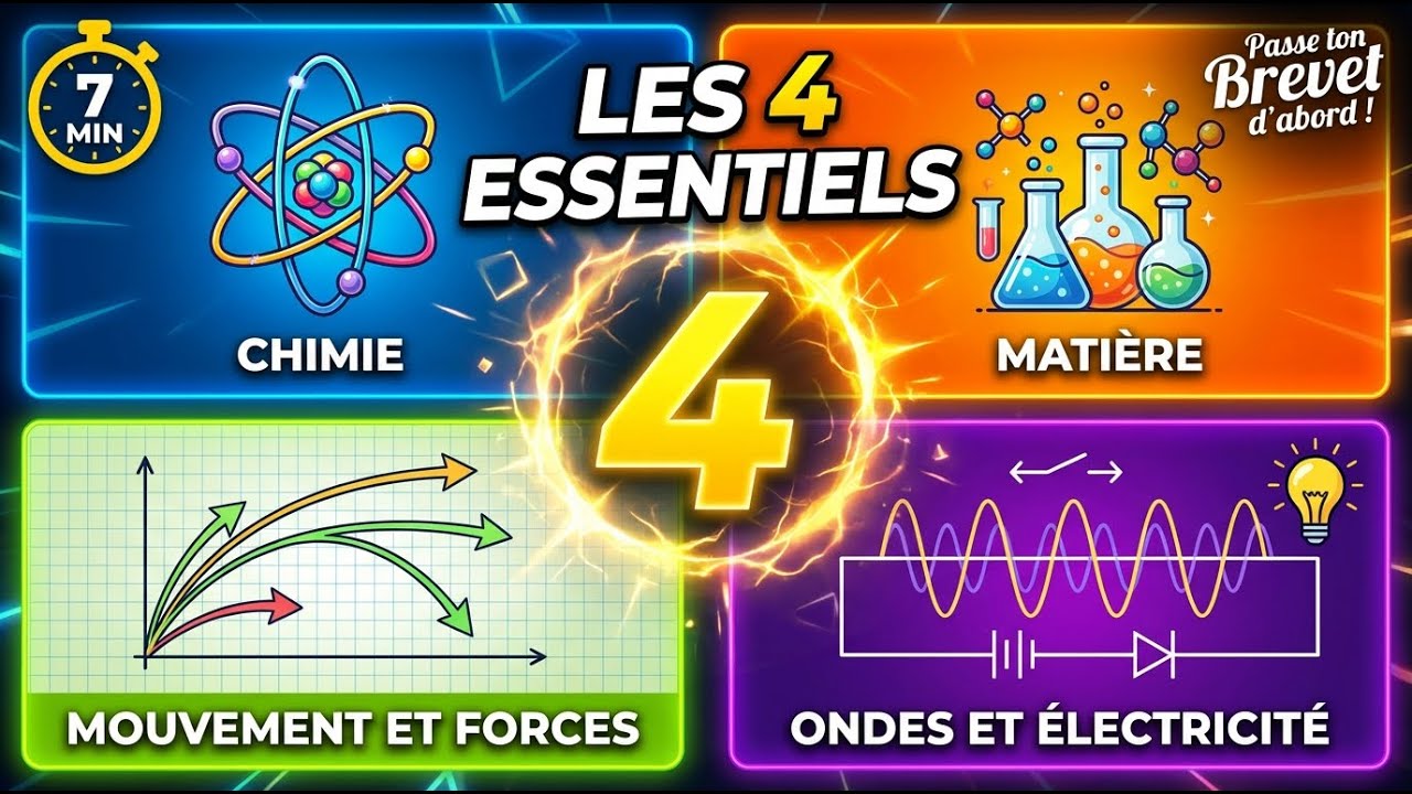 Physique-Chimie : Les 4 ESSENTIELS du Brevet en 7 min ! | Révisions 3ème
