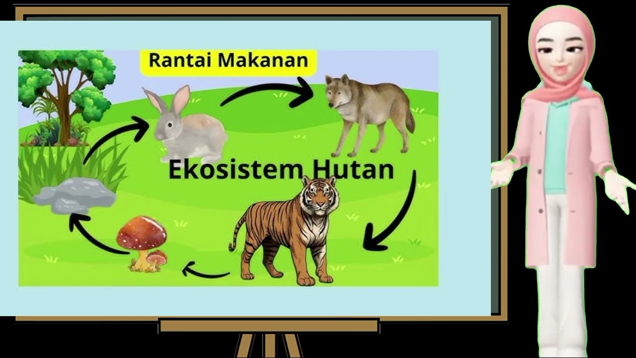 Poster Digital Ekosistem Hutan Hujan Tropis untuk Kelas Inklusif