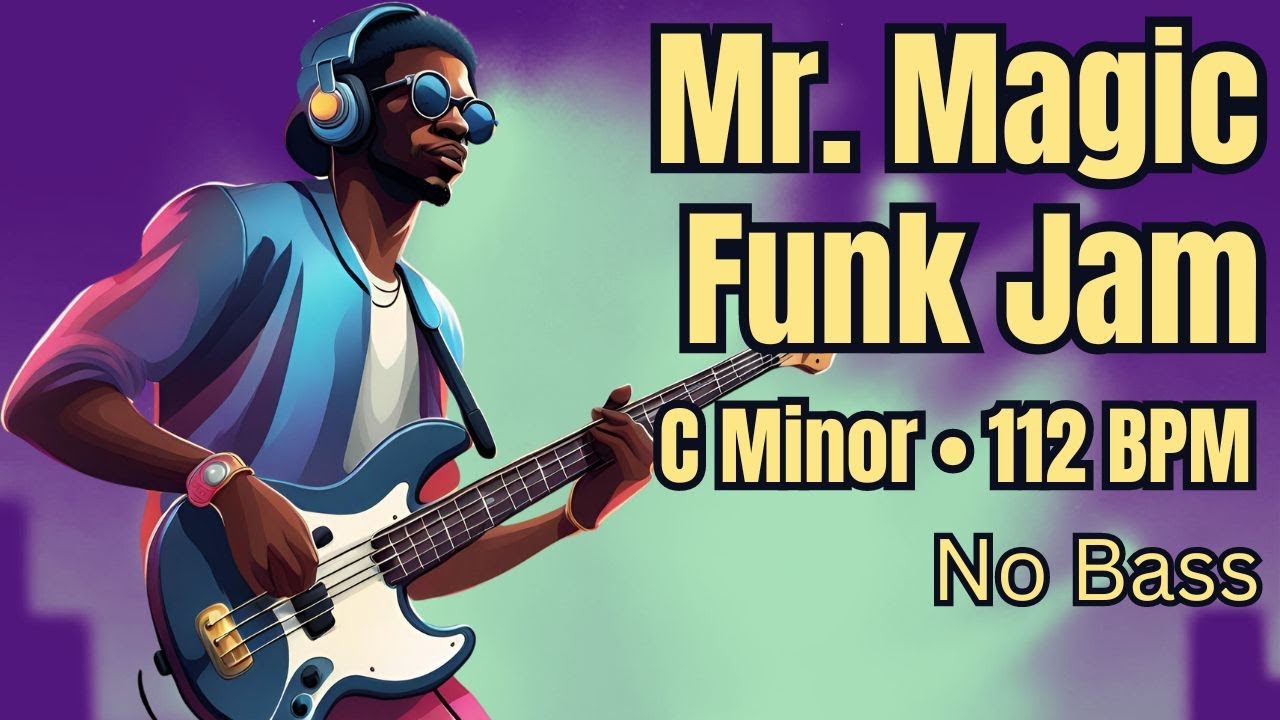 Backing Track For Bass 🎸 C Minor 🎶 Mr Magic Funk Jam 🔥 112 BPM