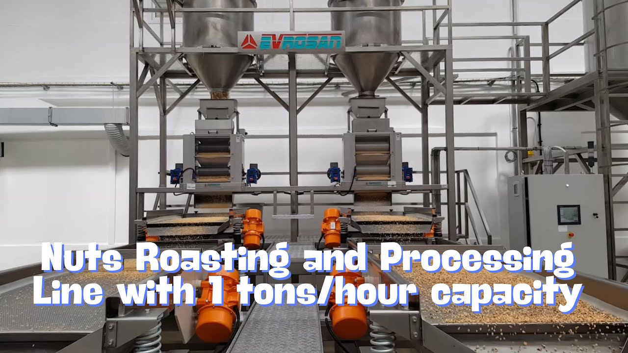 Roasting and Processing Line with/ 1 tons/hour capacity. #factory #foodindustry #hazelnut