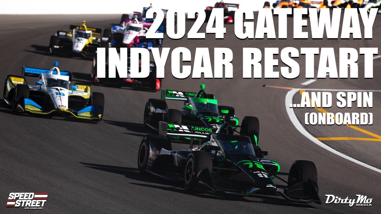 Crazy INDYCAR Restart- Gateway! Onboard Video