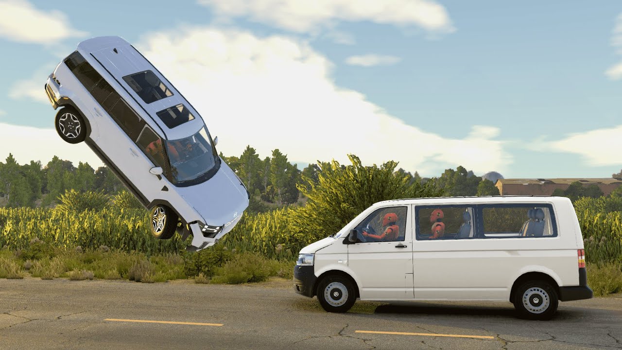 Most Dangerous Overtaking Crashes - BeamNG Drive